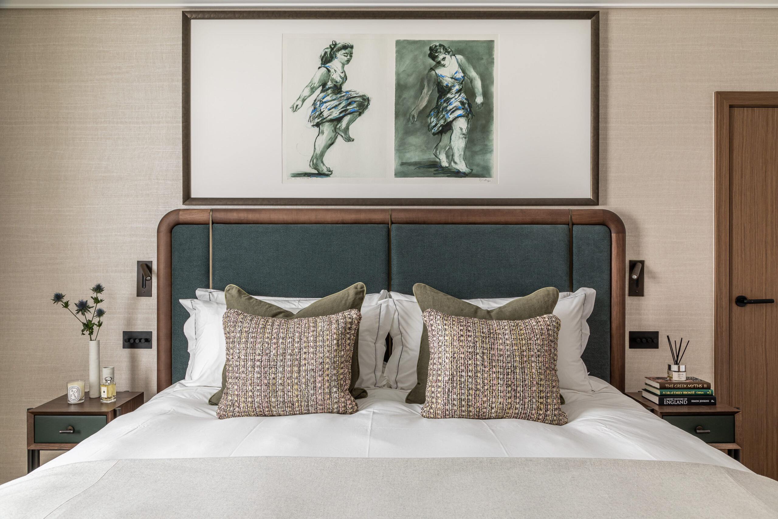 Neutral tones master bedroom london apartment design