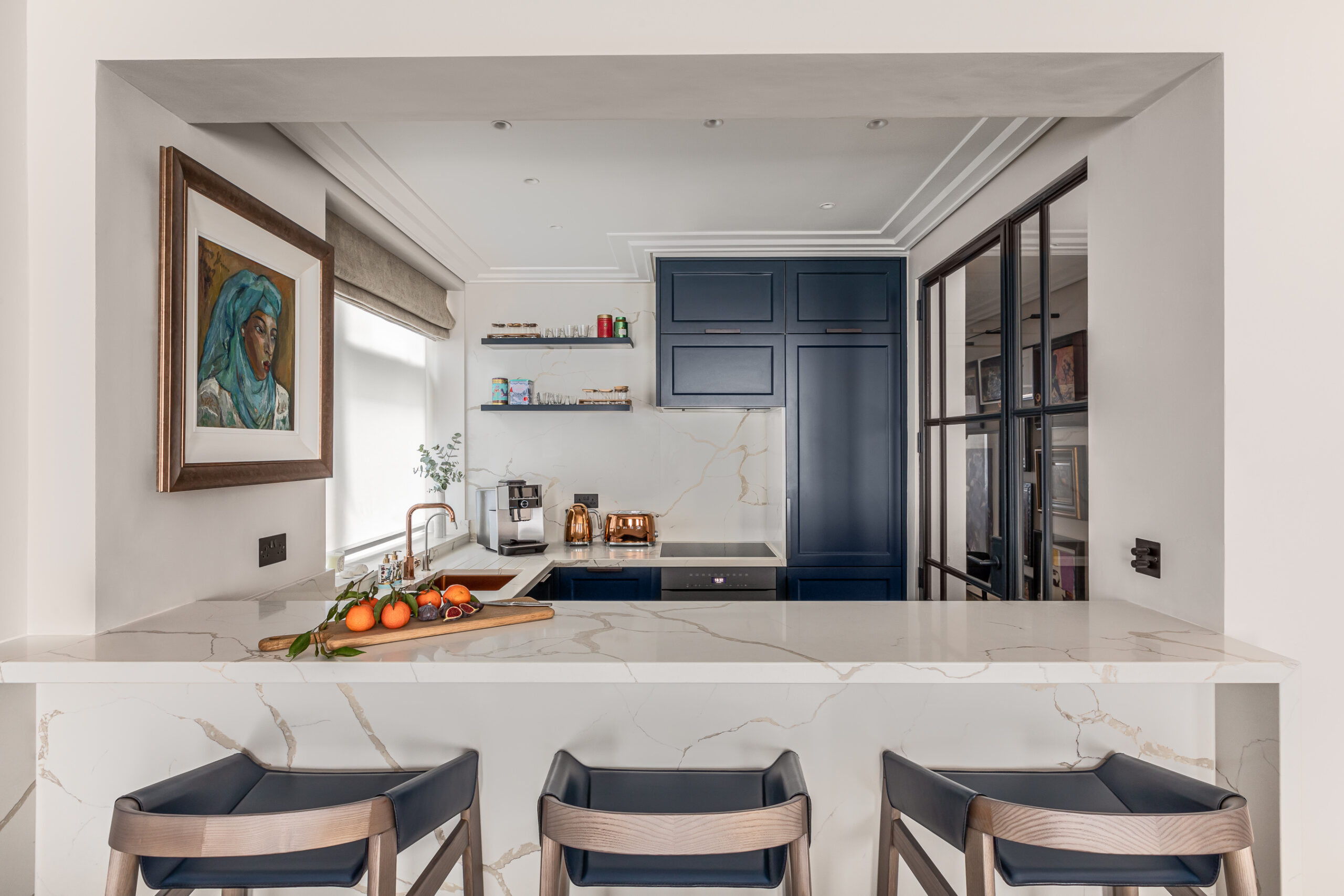 Open plan London apartment kitchen renovation