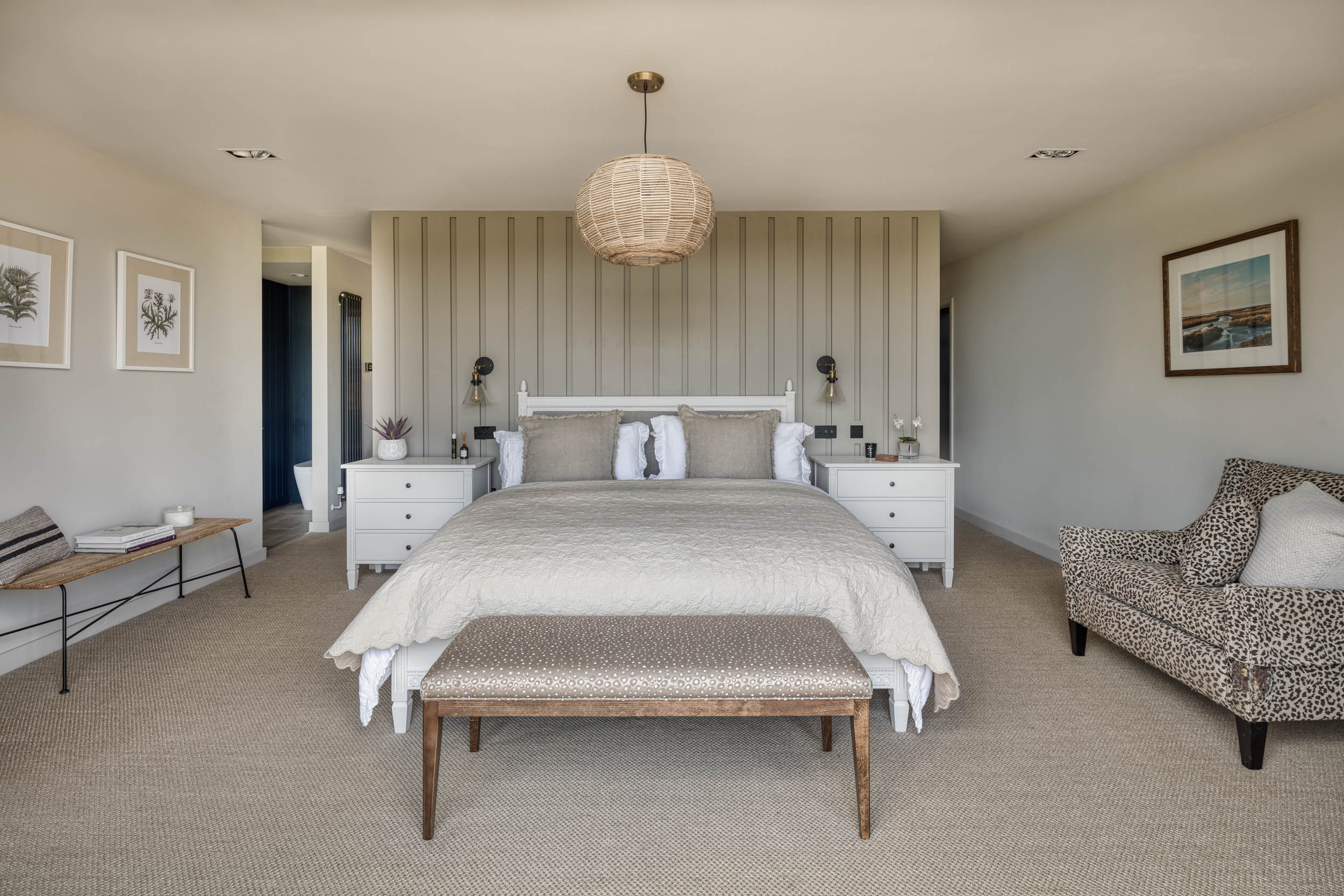 Pared back master bedroom country home interior designers bucks