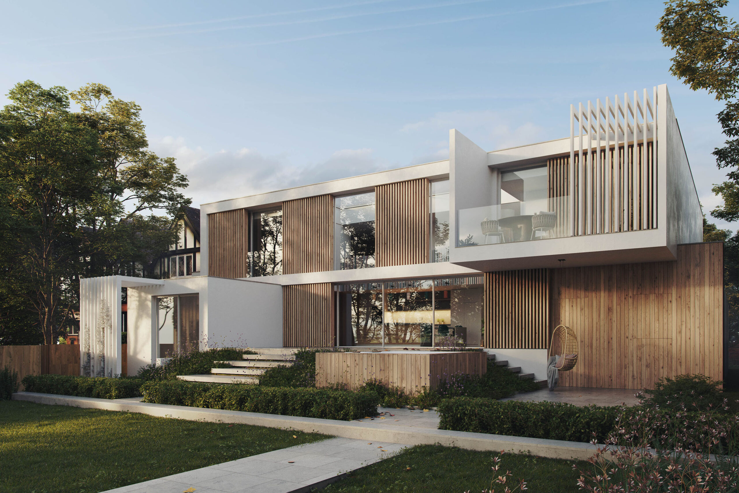 Modern riverside sustainable new build river thames