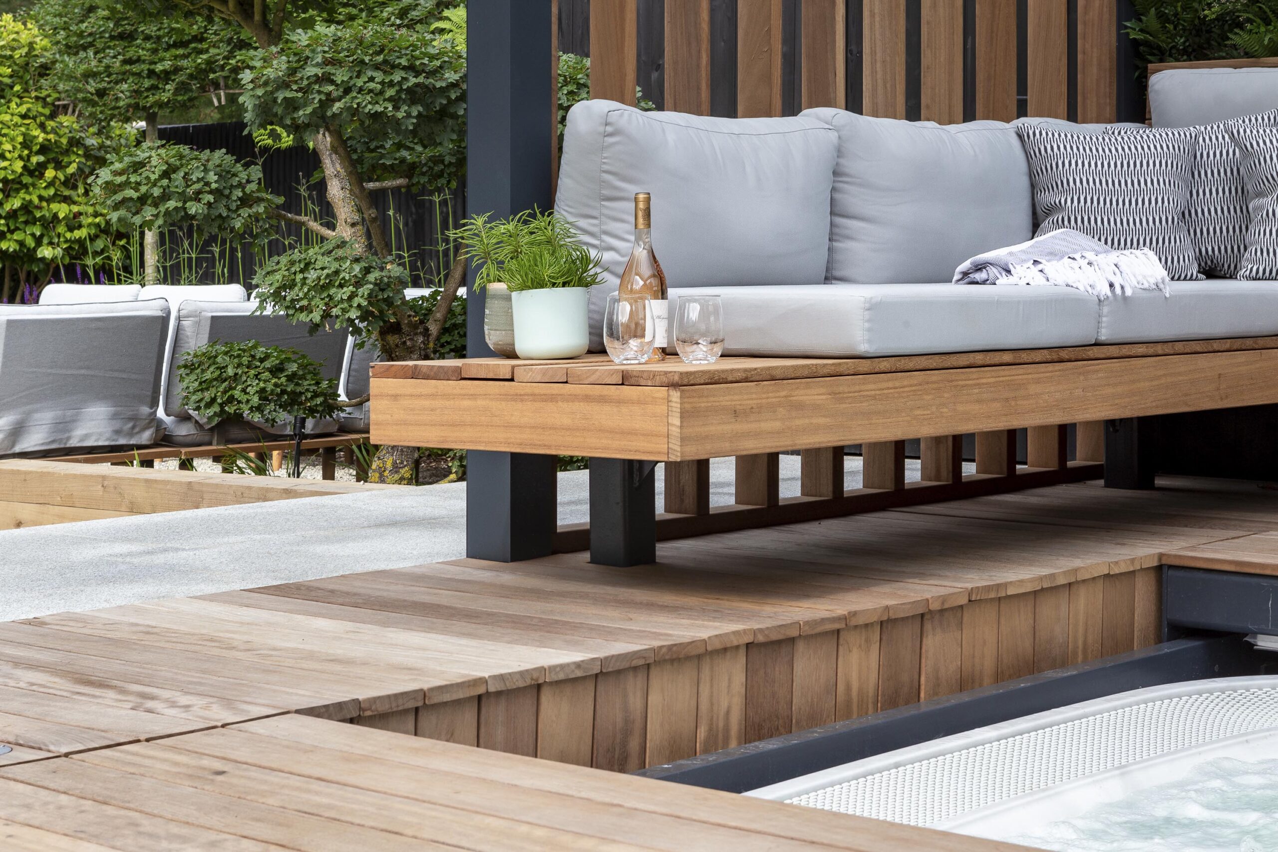 Luxury hot tub garden design