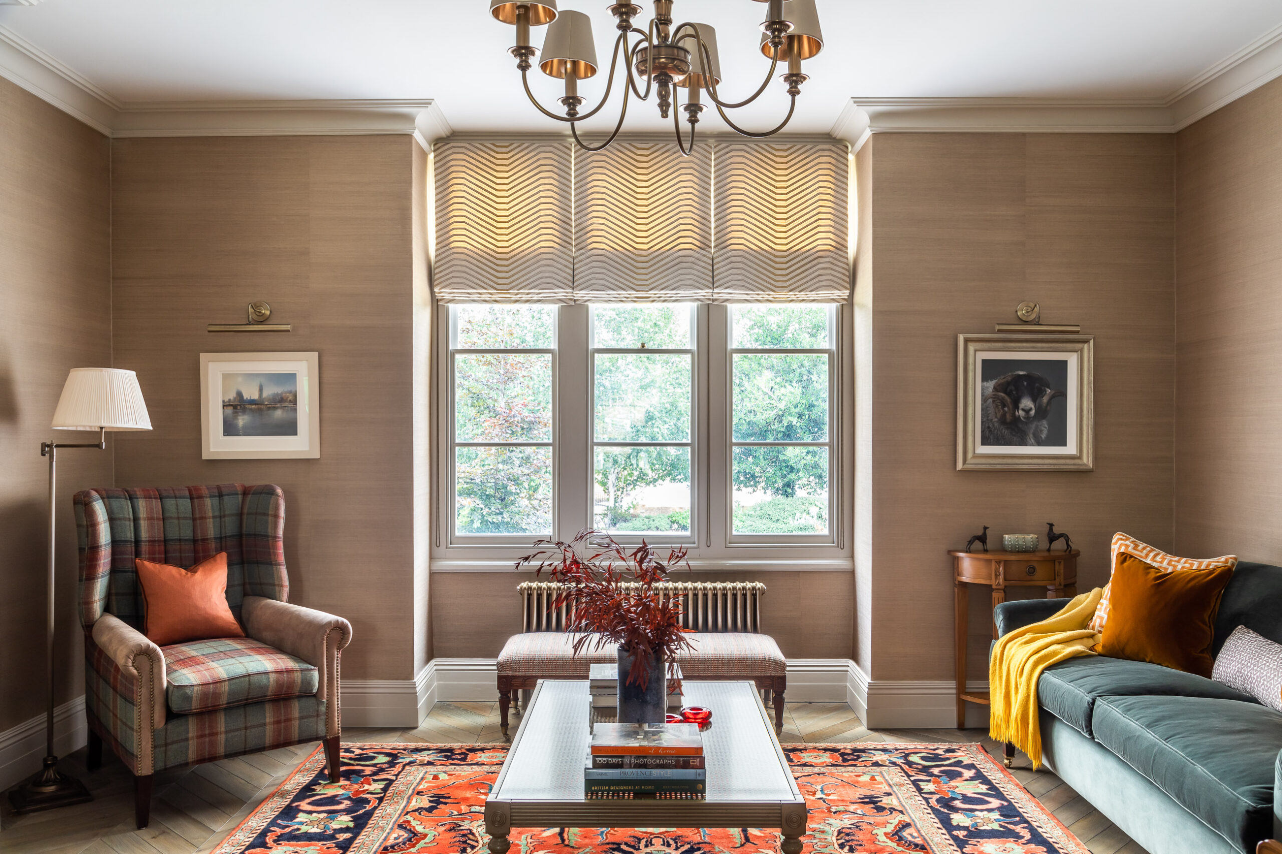 Vibrant textured living room interior renovation