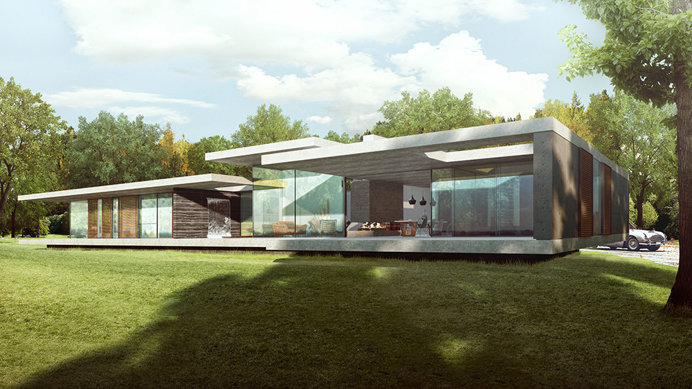 River house luxury new build render in design