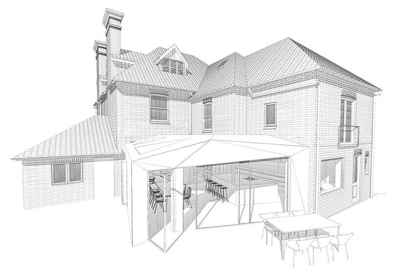 Luxury home design sketch