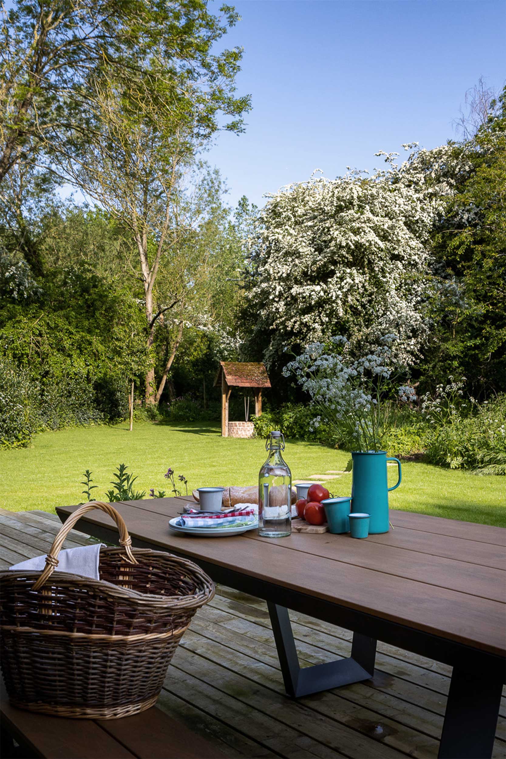 Wild meadow garden picnic area