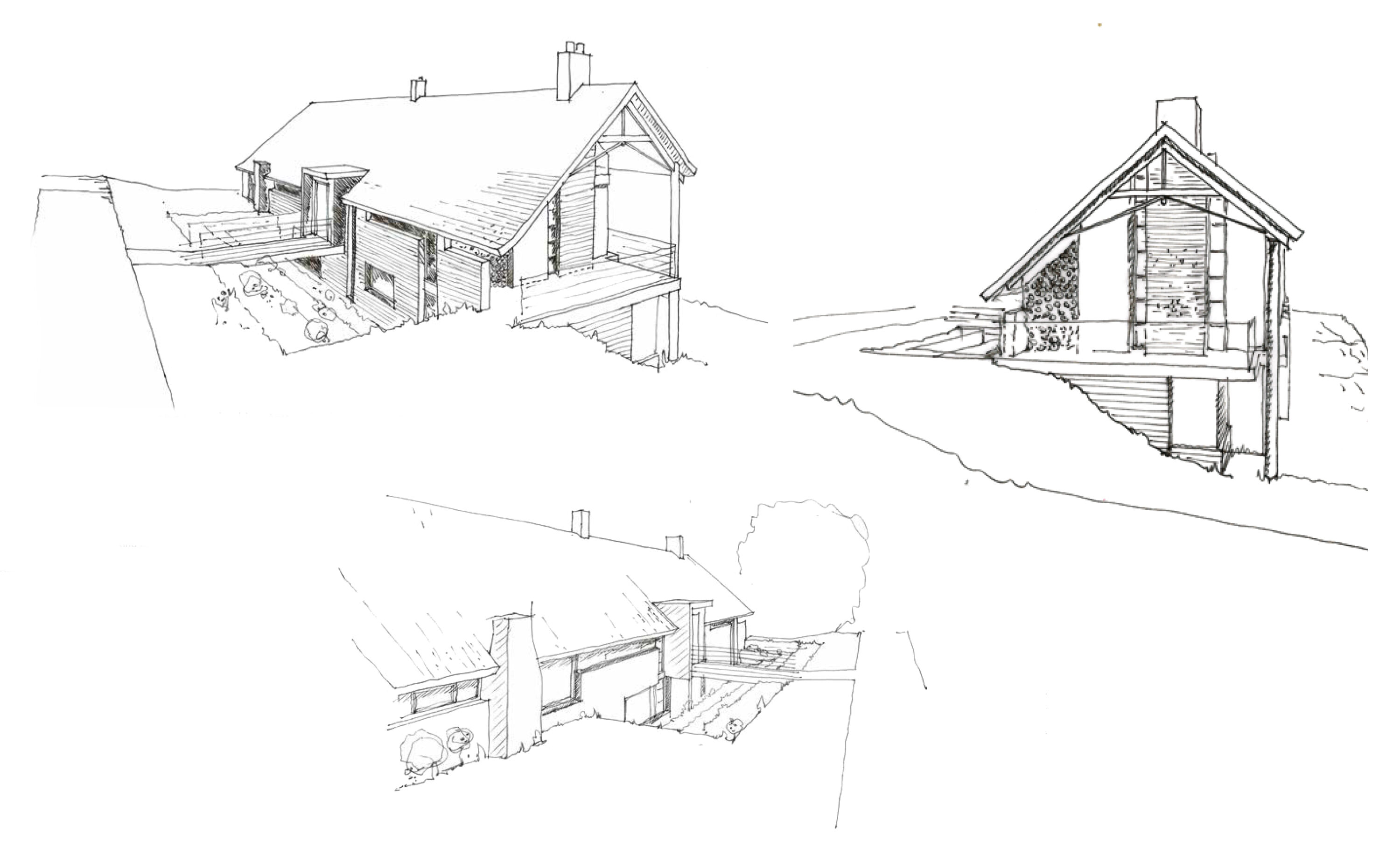 The hide concept sketches architecture - The Hide Design Journey