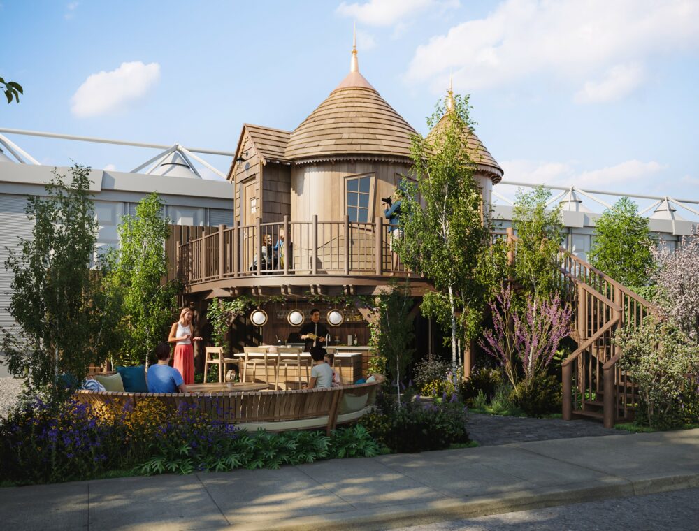 Treehouse with garden design