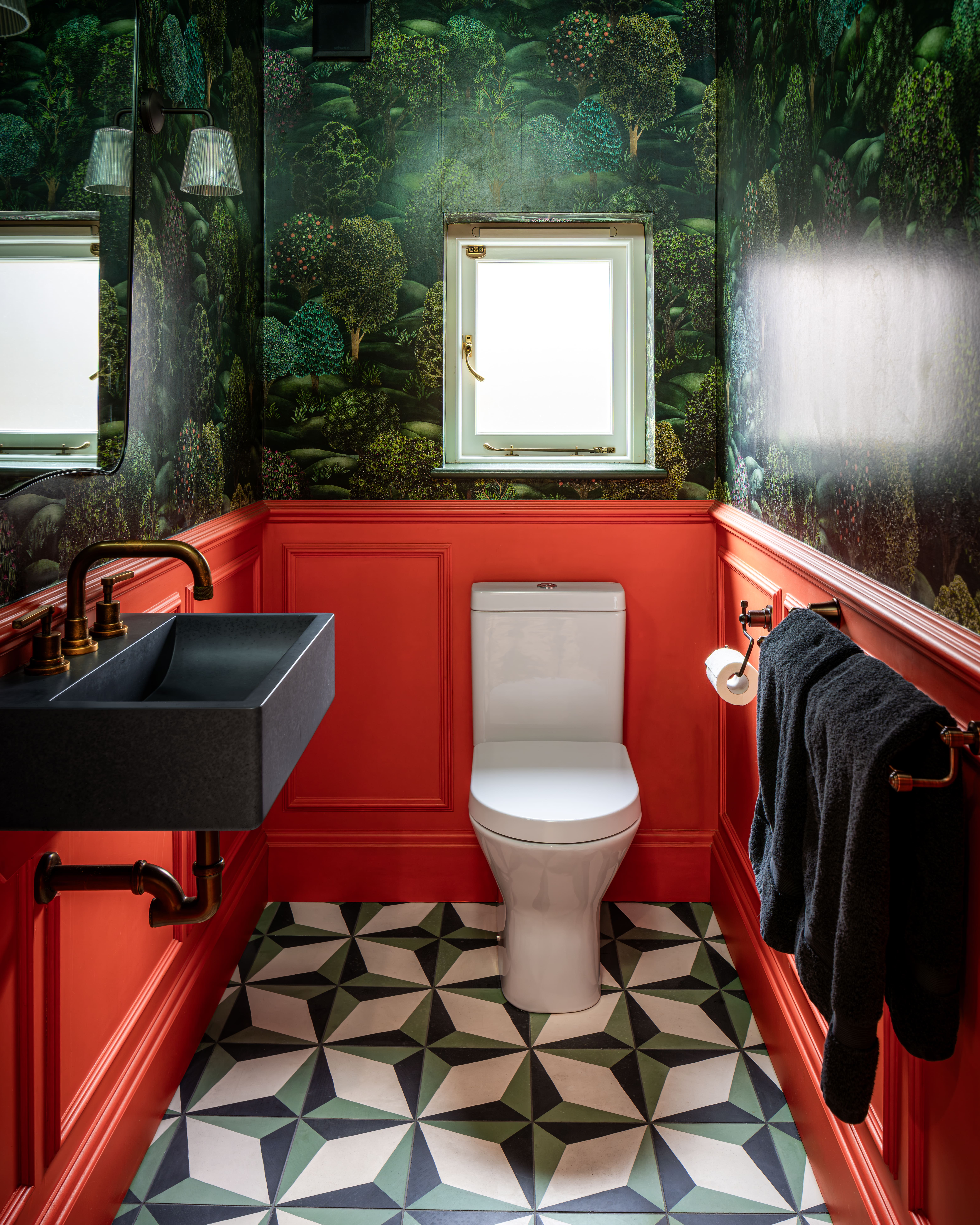 A bold downstairs cloakroom interior design by HollandGreen